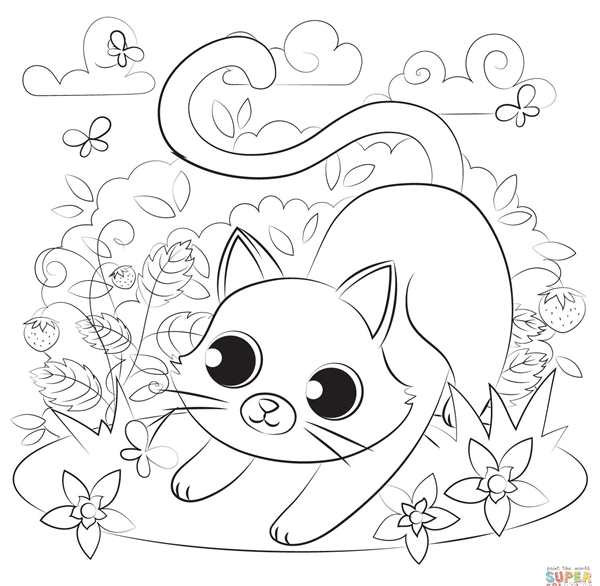 Раскраска кошечка с одеждой