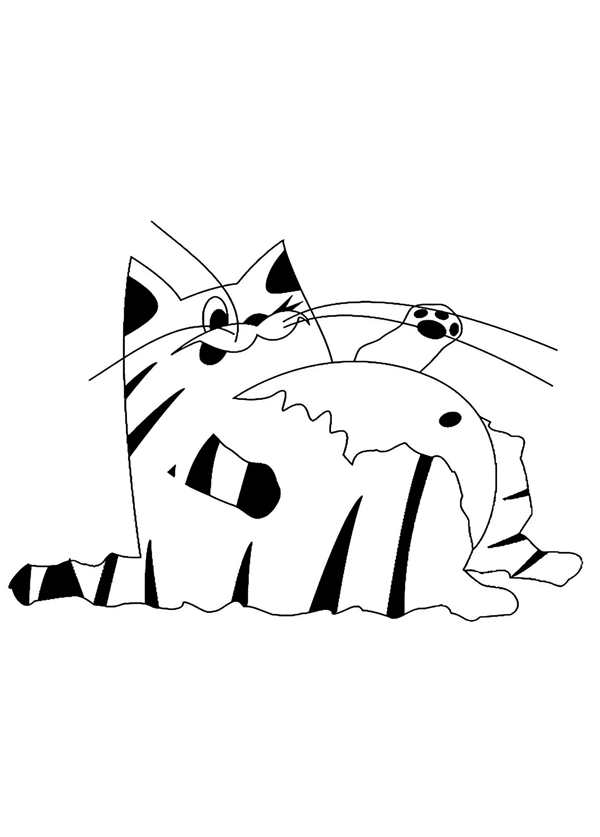 Кошечка раскраска для детей