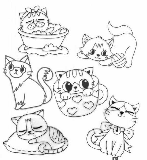 Раскраска. Котики