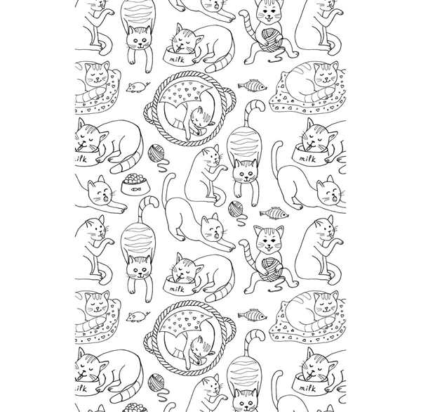 Кошка раскраска для детей