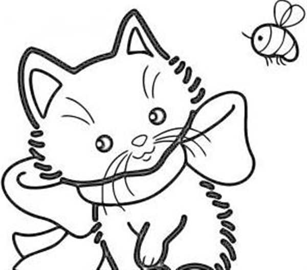 Котик с шариками разукрашивать