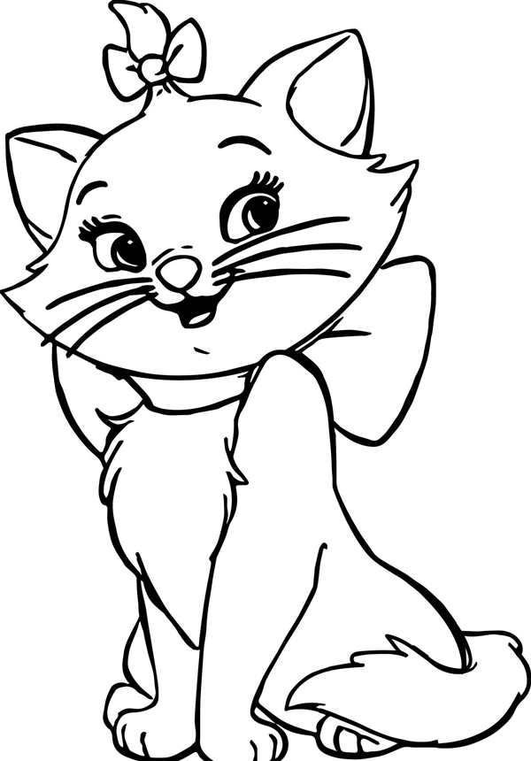 Котенок с клубком раскраска для детей