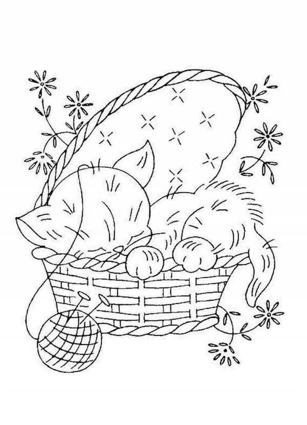 Кошка раскраска для детей