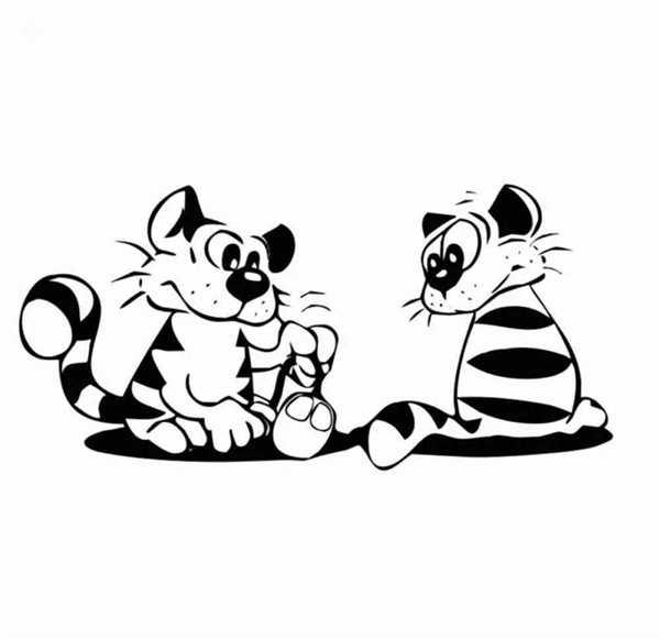 Кошка спит раскраска