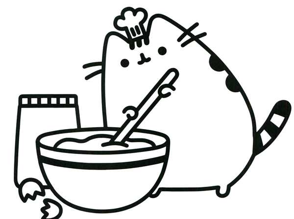 Котенок пьет молоко раскраска