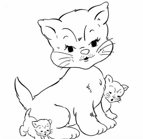 Раскраска Кот Залез В Миску