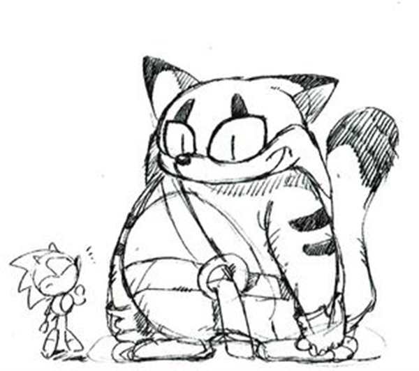 Раскраска Кота Биг из Sonicа