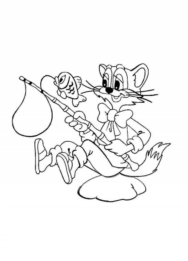 Кот Леопольд раскраска