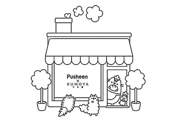 Кот Pusheen раскраска