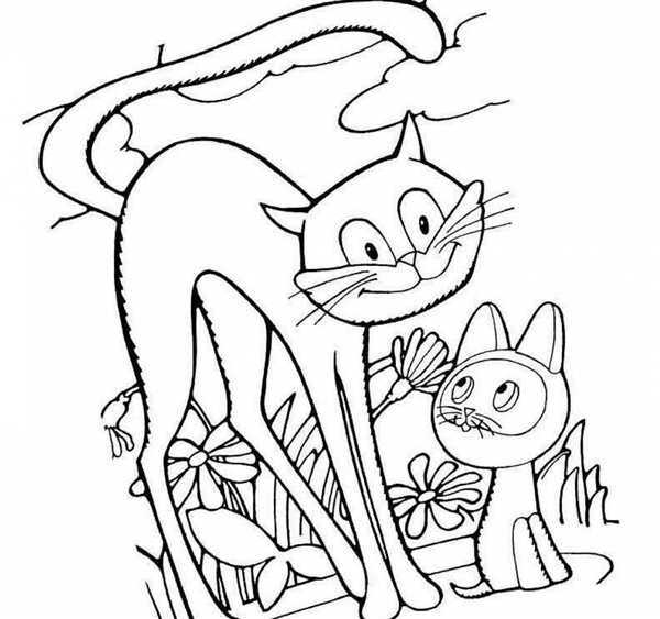 Котенок по имени Гав раскраска