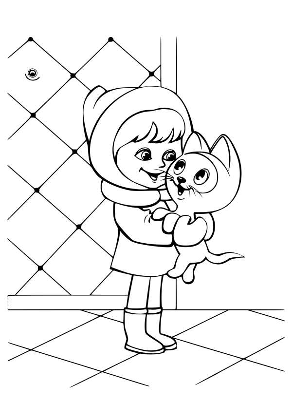 Котенок Гав раскраска