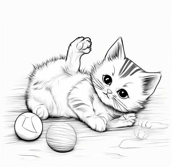 Котенок. Раскраска
