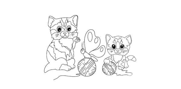 Котенок раскраска для детей