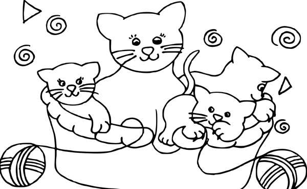 Кот в шарфе раскраска