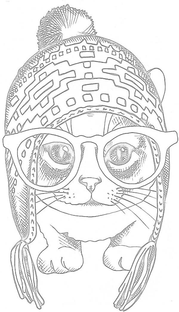 Кошки. Раскраска
