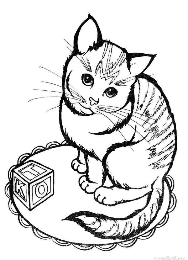 Кошки. Раскраска