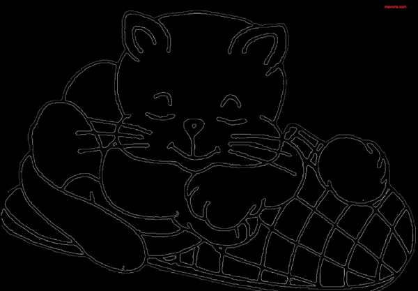 Спящий кот раскраска