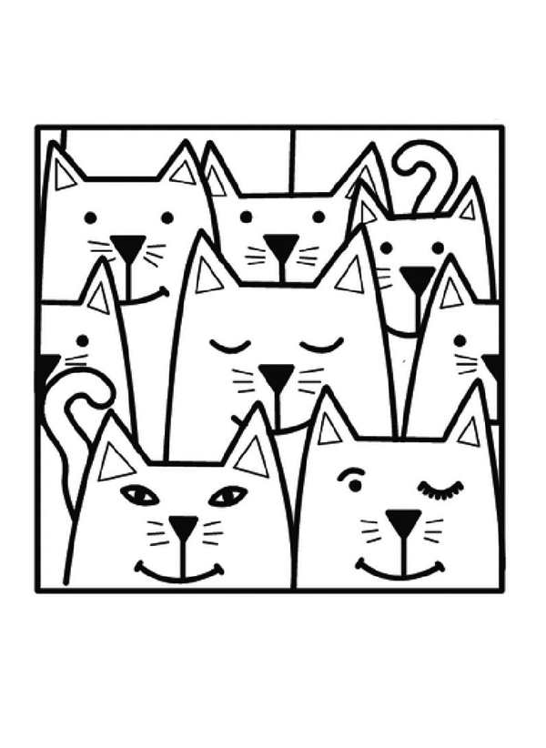 Раскраска Коты на Ферме