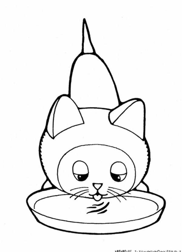 Котенок с клубком раскраска для детей