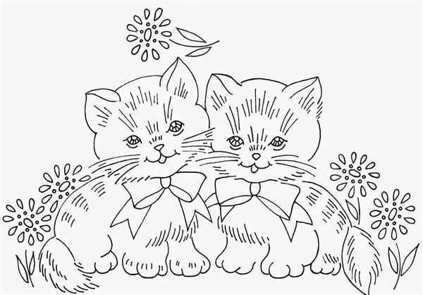 Котик рисунок раскраска