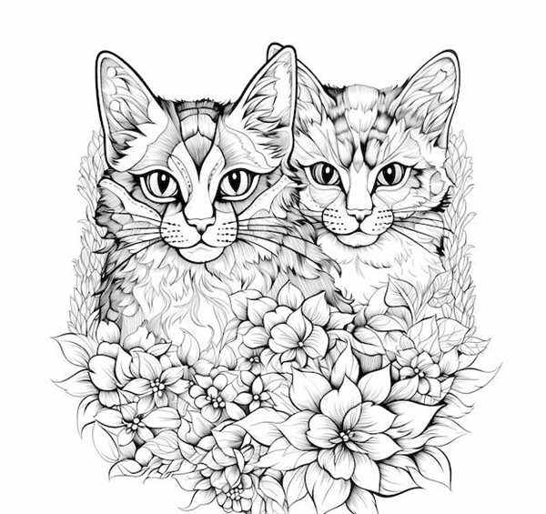 Кот с сердечком раскраска