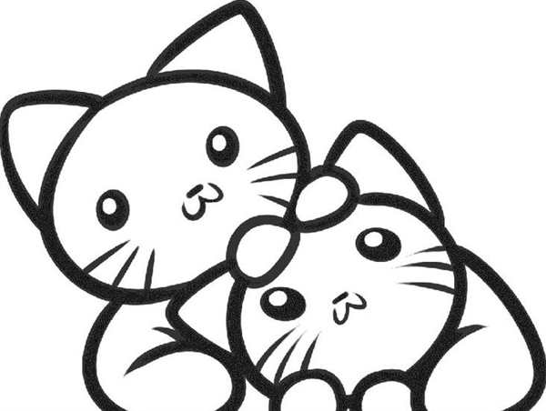 Раскраска котики в корзинке