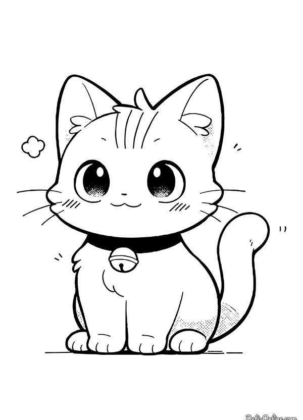 Кошка раскраска для детей