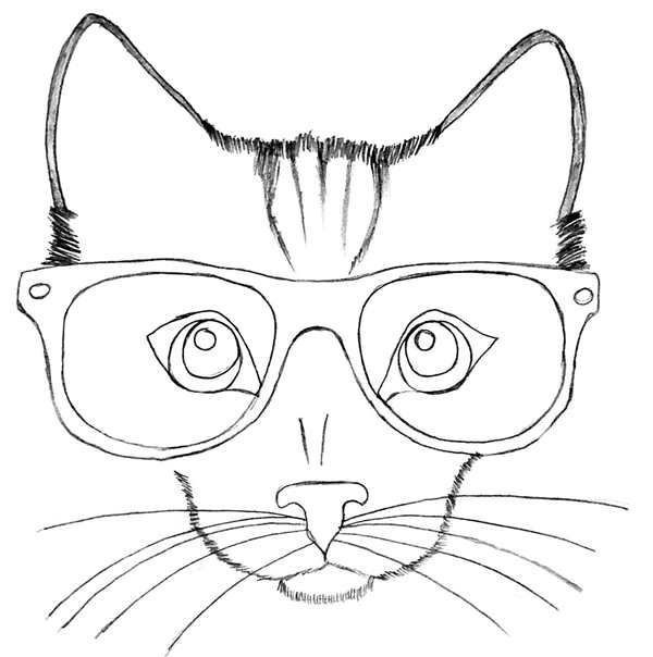 Кот ученый раскраска для детей