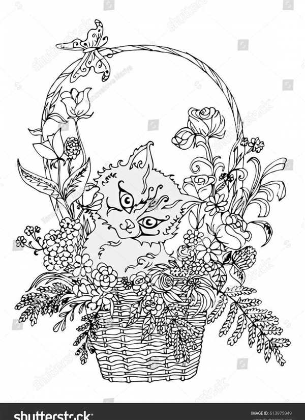 Рисунок котенка для раскрашивания
