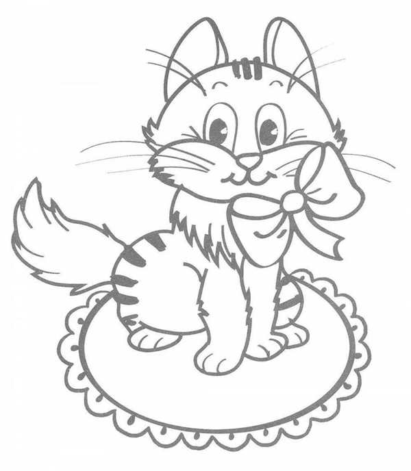 Кошка на окне рисунок