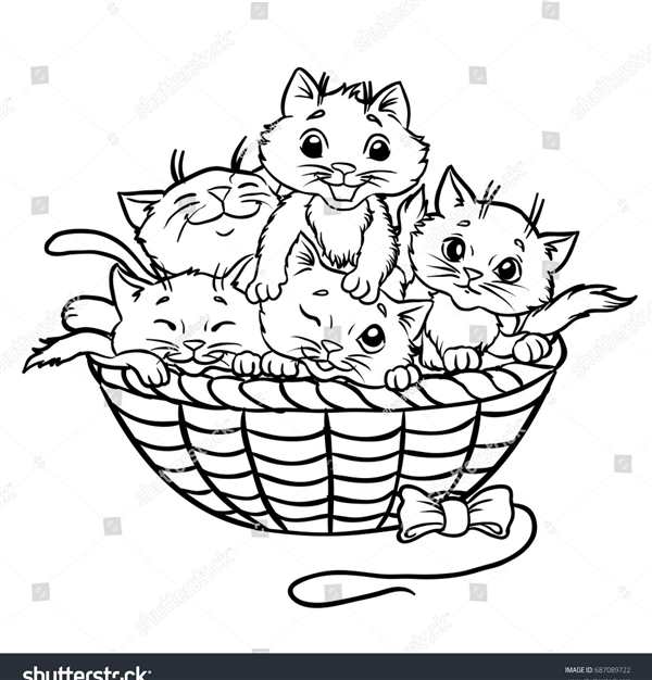 Раскраска Котята у