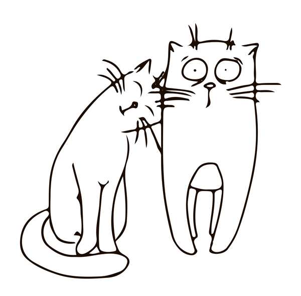 Раскраска кошечка с сердечком