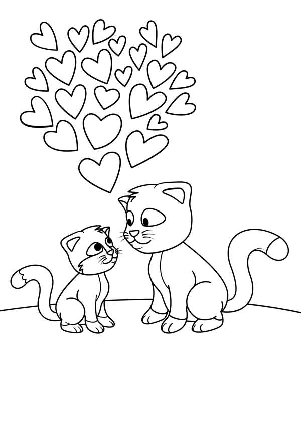 Кошки. Раскраска