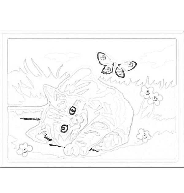 Кошечка для раскрашивания