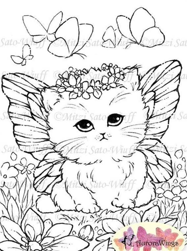 Кошки. Раскраска