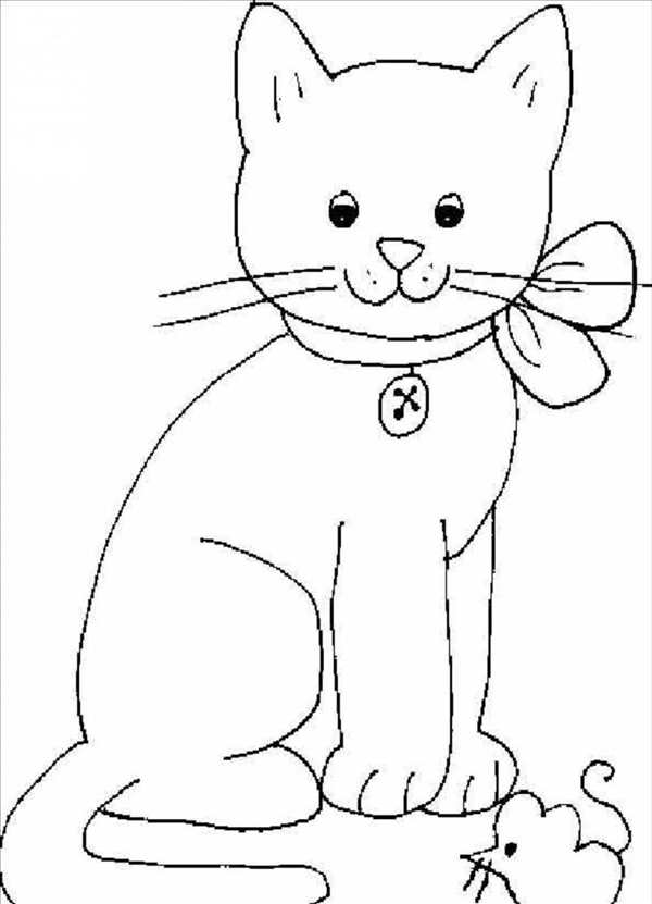 Кошка раскраска для детей