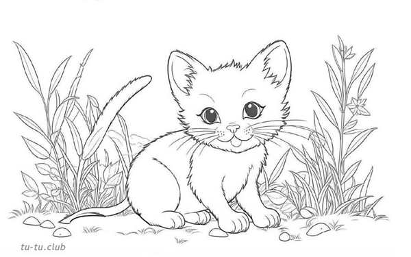 Кошка с мышкой раскраска для детей