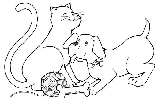 Кошка и мышка рисунок