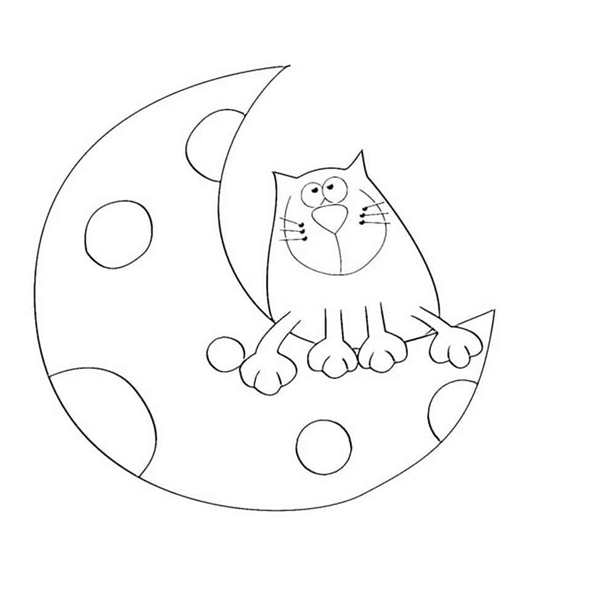 Кошка Луна раскраска