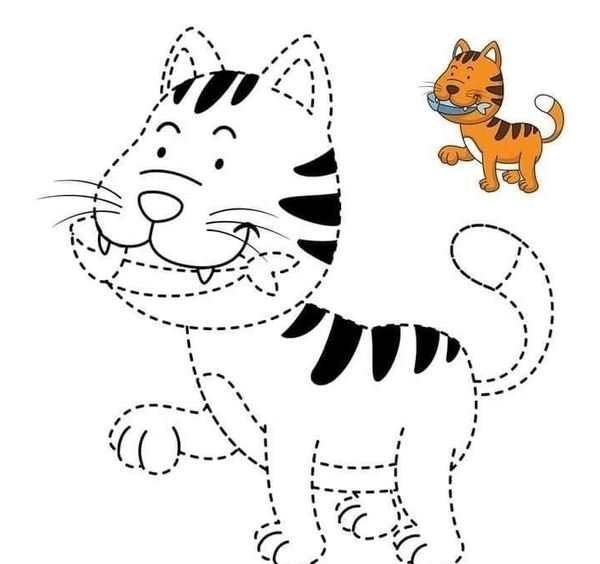 Раскраска Котёнок по точкам