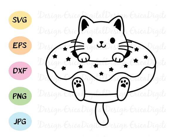 Котенок пончик раскраска