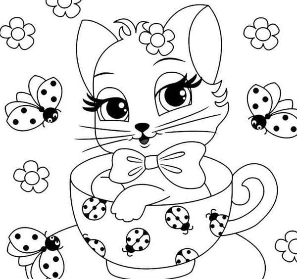 Раскраска Котёнок В Самолёте