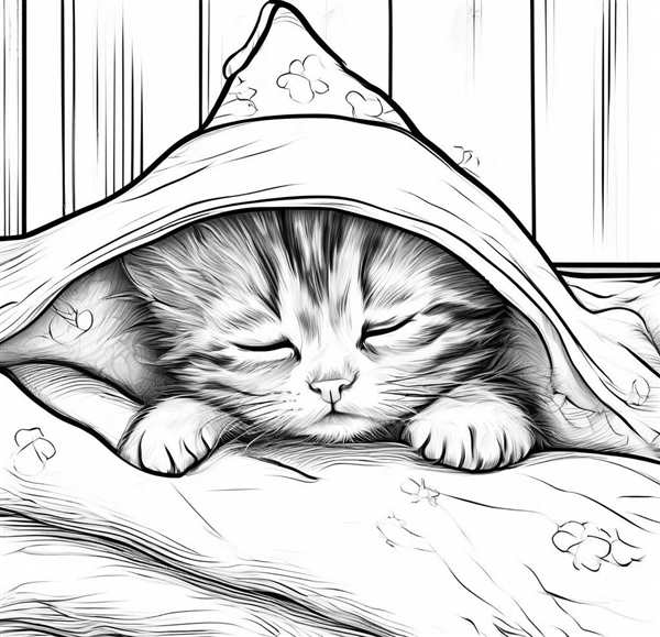 Раскраска Котёнок В Сердечке Мягкие Линии Для Заботливых Друзей