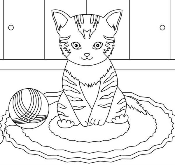 Кошка на окошке раскраска