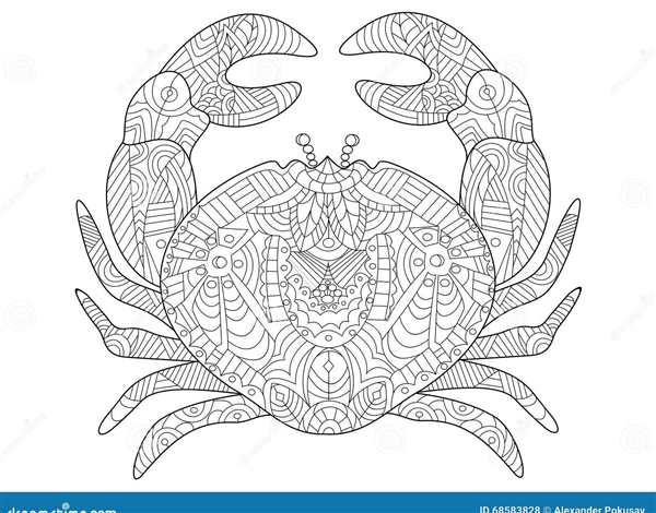 Краб раскраска