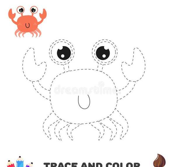 Раскраска Краб по точкам веселое иCreative