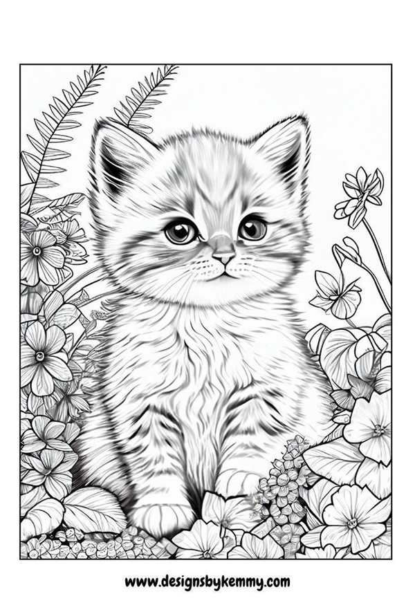 Котенок. Раскраска