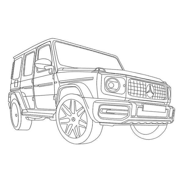 Раскраска Мерседес Гелендваген g63