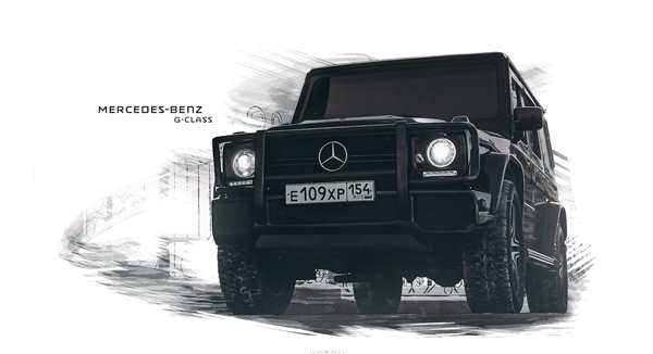 Раскраска Красивый Гелик AMG G63 Волшебный Способ Учиться и Развлекаться