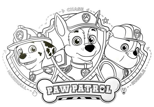 Раскраски для детей Paw Patrol